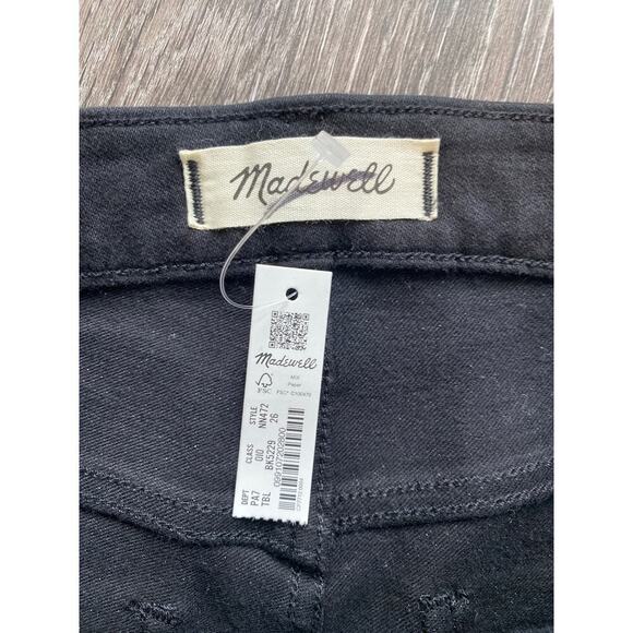 NWT Madewell Kick Out Crop Jeans in True Black Wash: Coated Edition Size 26 - Picture 6 of 8